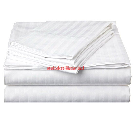 Saten Yollu Otel Çarşafı Çift Kişilik 83 Tel 240x280 cm (Sadece Çarşaf)